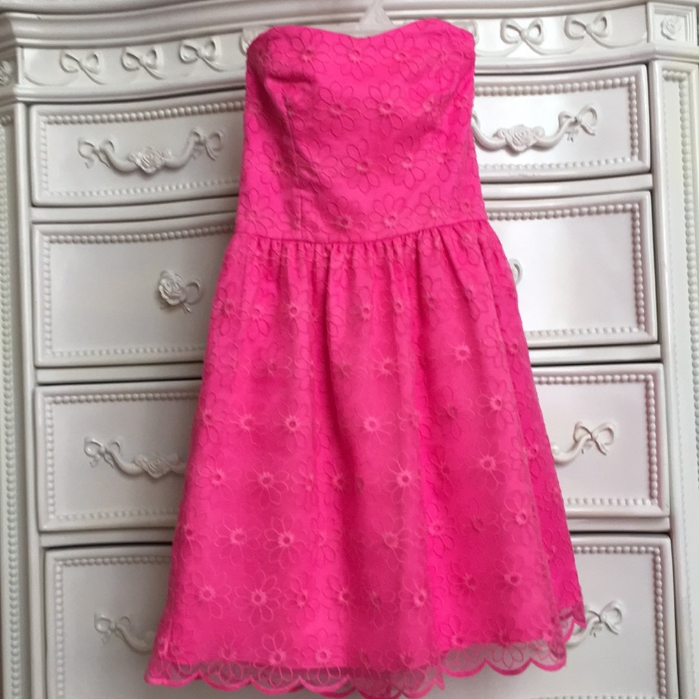 LILLY PULITZER Pink Strapless Dress, Size 0